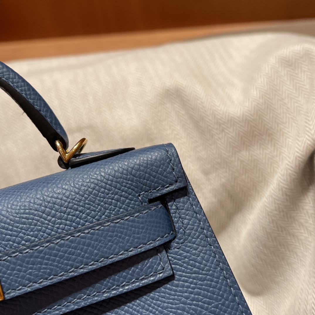 에르메스 미니 켈리백19 딥블루 금장 앱송